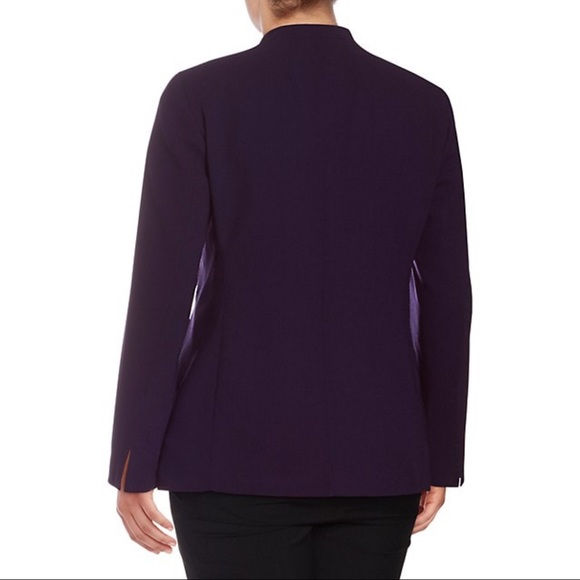 Akris Women's Purple Wool Bellezza V Neck Jacket - Picture 2 of 11